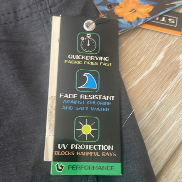 New burnside swim trunks. Quick dry. UV protection. Fade resistant.  Black, grey - Picture 3 of 6